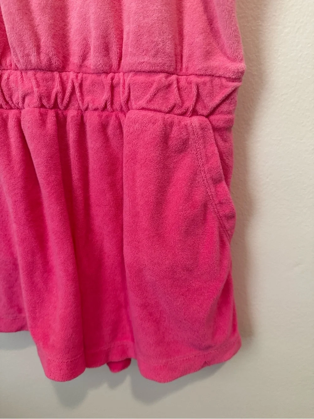 Gap Kids Pink Baby Pink Ombre Terry Cloth Cover Up Romper Pockets Size Medium